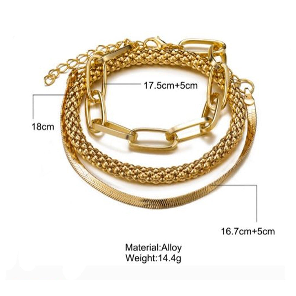 Unisex Snake Chain Bracelet Electroplated Alloy European Style Jewelry Gift Packaged for Gifting Elegant Gift Box