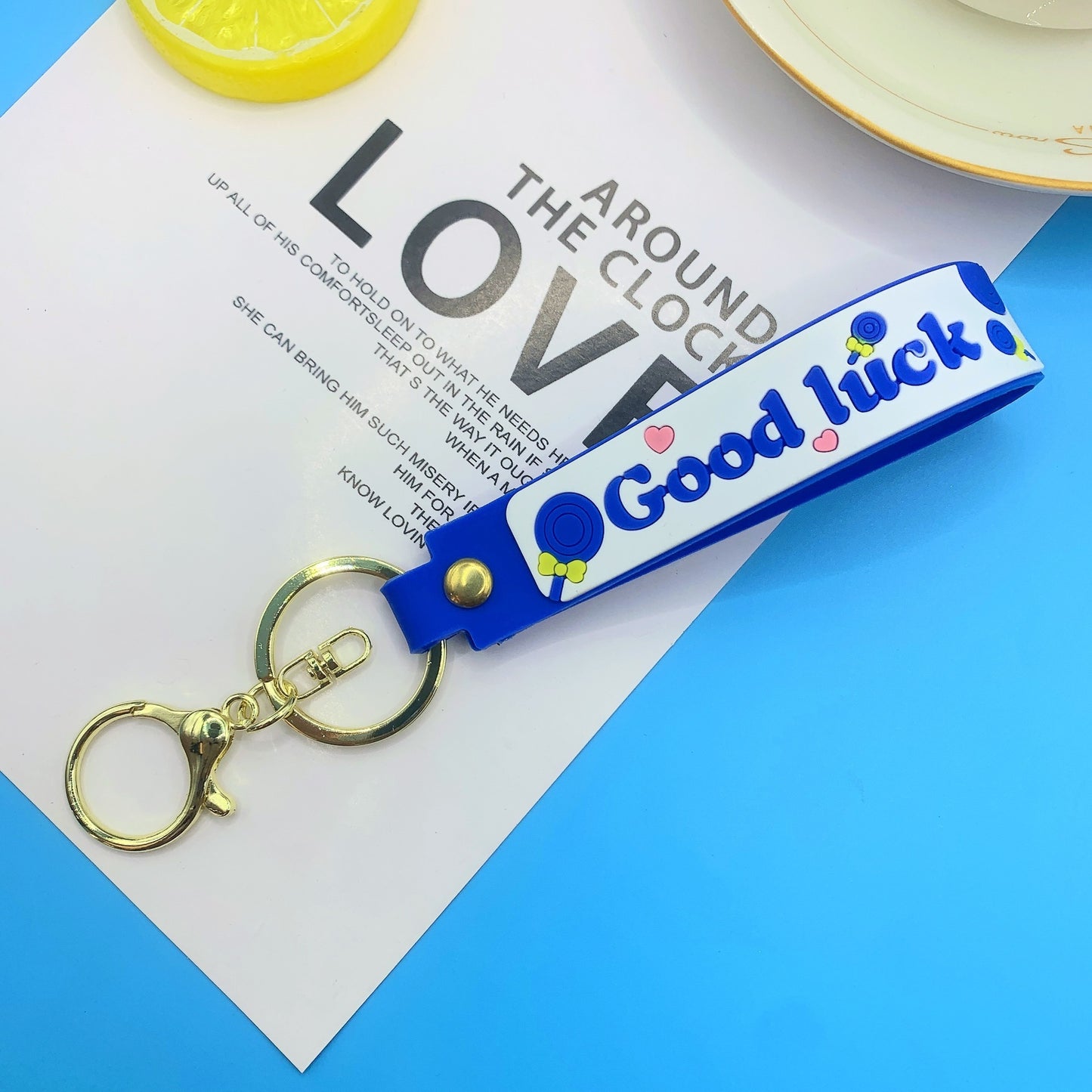 Lollipop Rainbow Hand Strap Keychain Durable Accessory Key Ring Cellphone Charm Handbag Charm For Keys Phones Bags