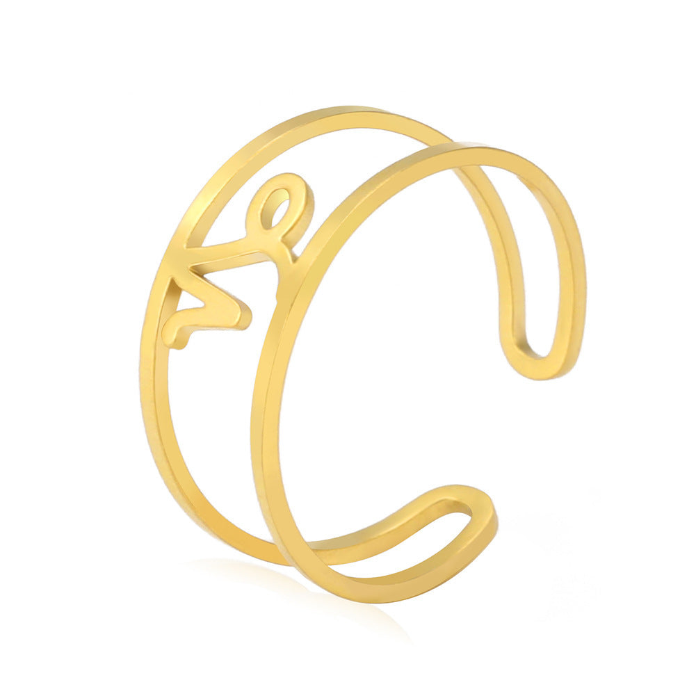 Unisex Titanium Steel Ring Electroplated Stainless Steel Constellation Zodiac Sign Ring Natural Design For Men And Women