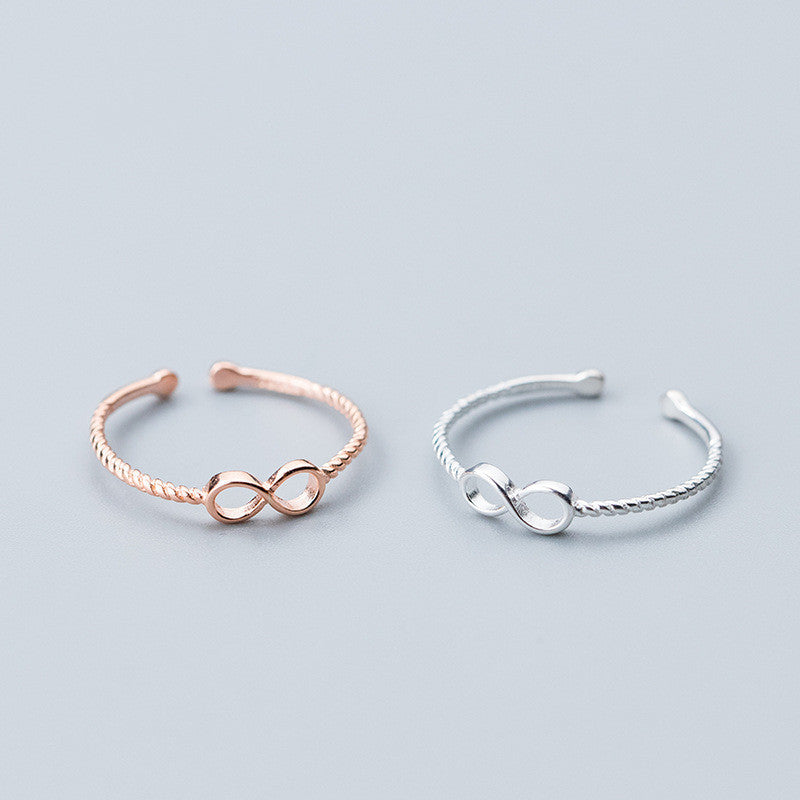 Silver Ring For Women Infinity 8 Design Adjustable Open S925 Silver Or Rose Gold Model Elegant Gift Idea Great Gift Idea