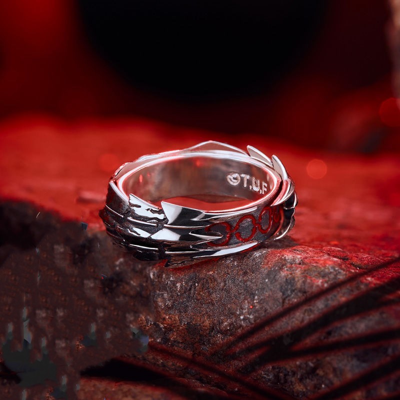 Cartoon Copper Ring Nidhogg Design Adjustable Unisex Jewelry