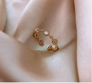Real Gold Plating Cats Eye Rabbit Ring Alloy Jewels For Women Korean Style And Dainty Design Fashion Accessory