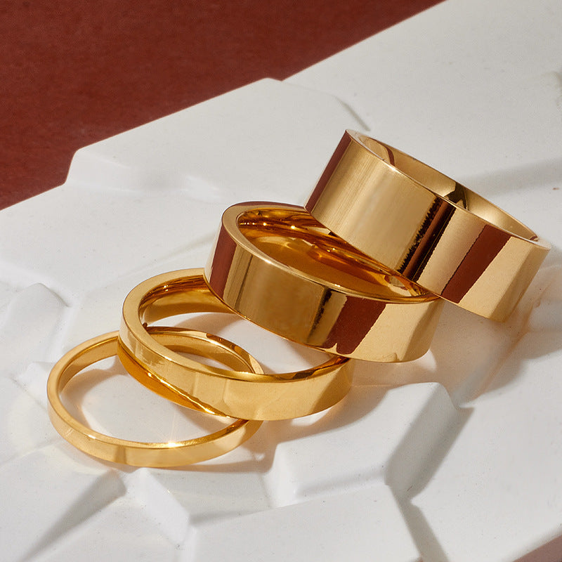 Gold Electroplated Stainless Steel Ring For Women Fashion