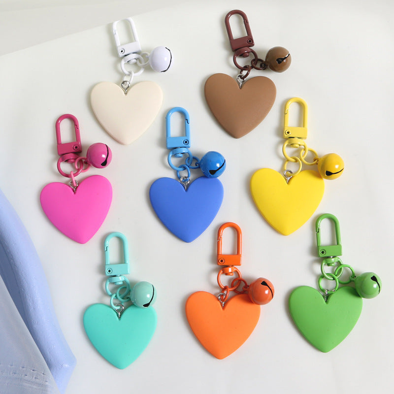 Resin Love Key Ring Colorful Heart Pendant Metal Hanger Hanging Ornament Accessory for Keys and Bags Vivid Art