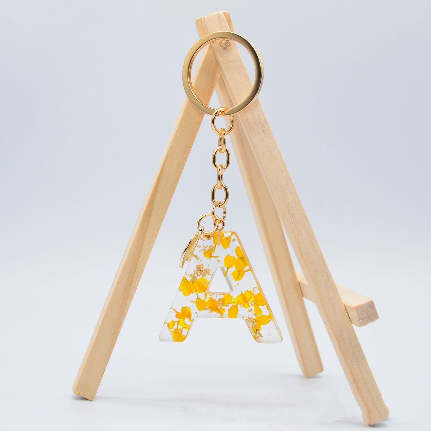 Resin Initial Keychain Letter Keyring for Keys and Bags