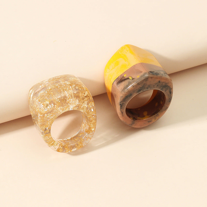 Geometric Statement Acrylic Fashion Unisex Ring Wide Band Design Ring For Women Men Everyday Wear Unique Women