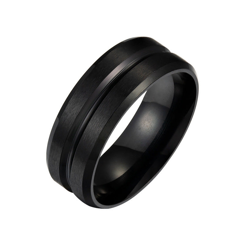 Unisex Stainless Steel Ring Fluted Frosted Band Geometric Design 8mm Wide 2mm Thick Ideal for Wedding Silver