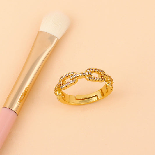 Womens Diamond Chain Ring Zircon Fashion Jewelry For Women