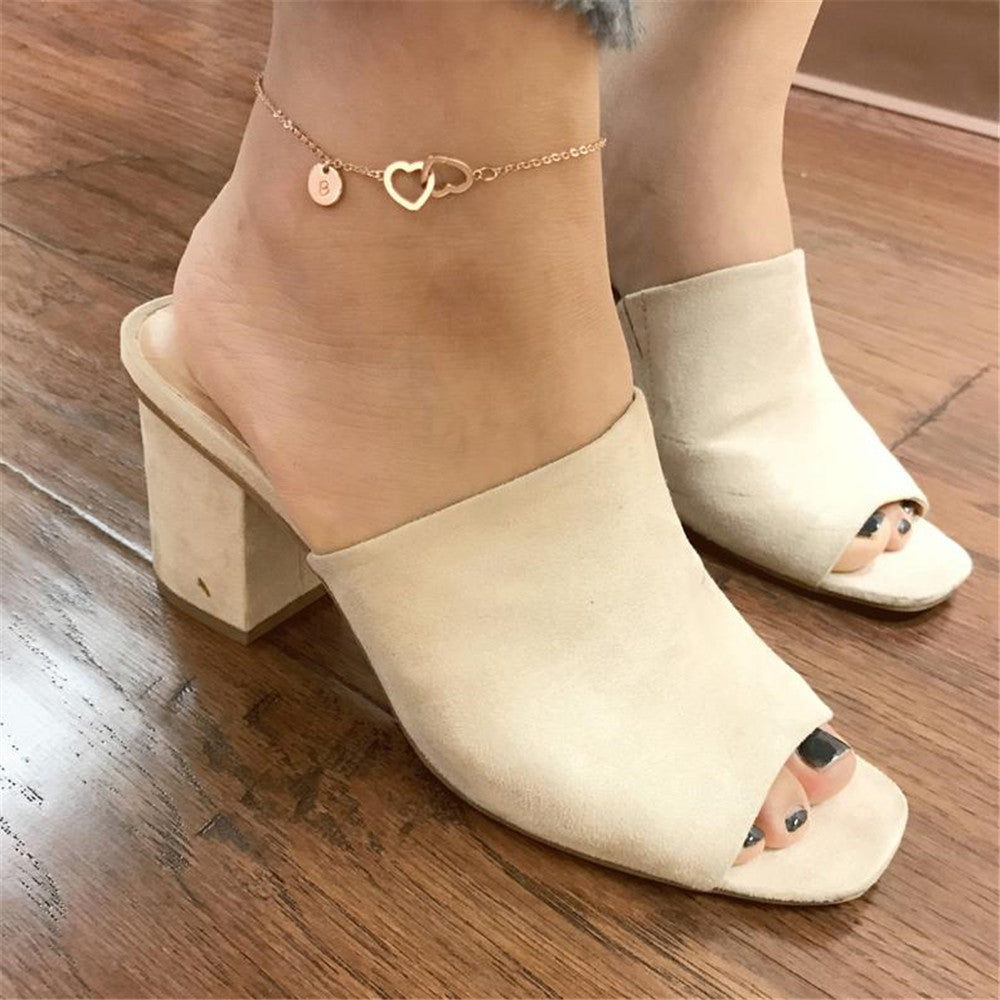 Womens Heart Anklet Gold Alloy European American Styles Simple Love Copper Anklet Gift For Women Everyday Wear