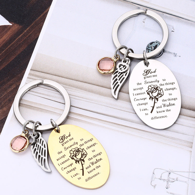 Stainless Steel Keychain Personalized Design Key Ring Durable Metal Accessory Golden Tone Gift for Everyone Today