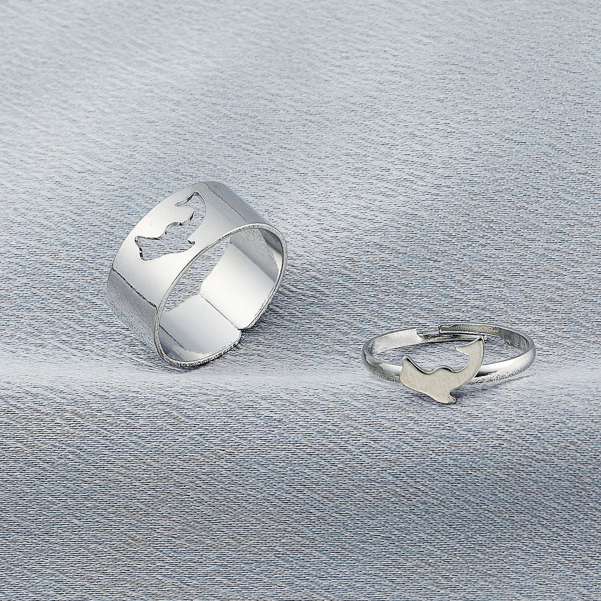 Couple Butterfly Rings Set Alloy Electroplated Matching Rings For Him And Her Punk Creative Not Inlaid Gold And Silver