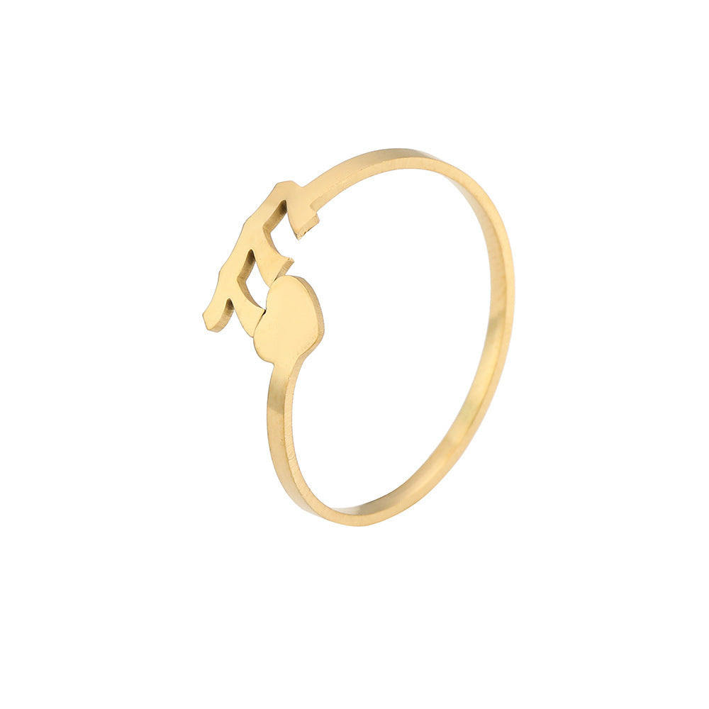 Stainless Steel Number Ring Personalized Fashion Minimalist Ring Electroplated Steel Band Gold Or Silver Finish