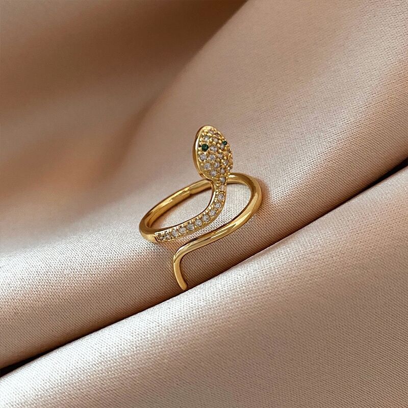 Adjustable Insect Ring Zircon Stones Copper Open Style