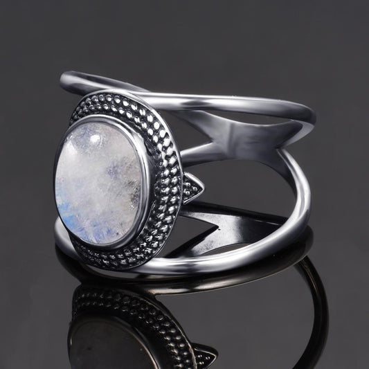 Fashion Personality Rainbow Moonstone Ring