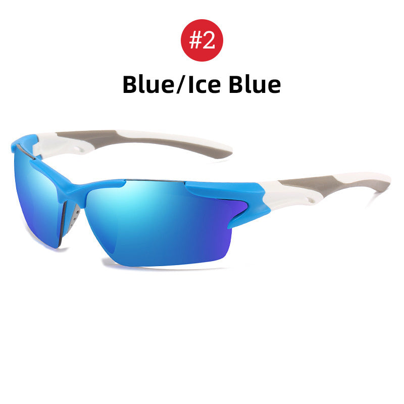 Mens Polarized Sports Sunglasses UV400 Protection Strong Frame PC Lens Driving Glasses Fishing Glasses For Big