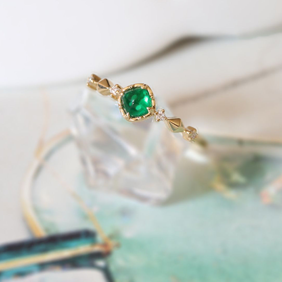 Sterling Silver Ring Rose Gold Plated Zircon Geometric Inlay Elegant Jewelry Gifts For Her US Sizes 6 7 8 9 10