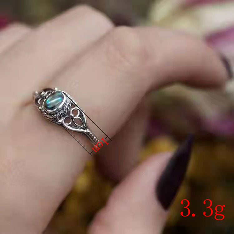 Turquoise Stone Alloy Ring Electroplated In Fashionable Ancient Court Design For Everyday Wear Sizes 5 6 7 8 9 10 11