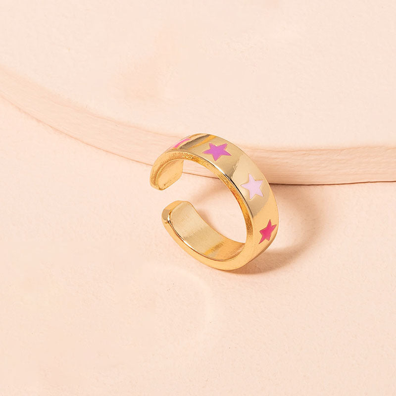 Womens Heart Ring Electroplated Alloy Retro Design Elegant Birthday Gift Travel Keepsake Ring Gold Tone Finish