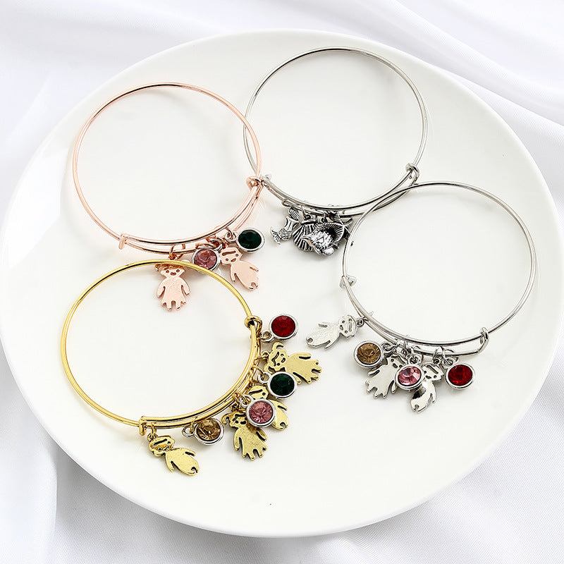 Kids Bracelet Alloy Diamond Sparkling Jewelry For Girls And Boys Marine Life Silver Rose Gold Golden Made Safe