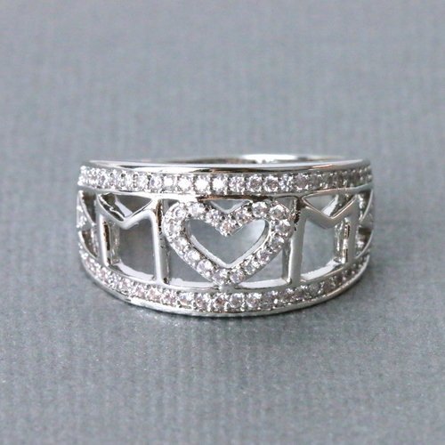 Heart Ring Gold Plated Alloy Geometric Design Women Ring Gift For Mom Girlfriend European American Style Elegant