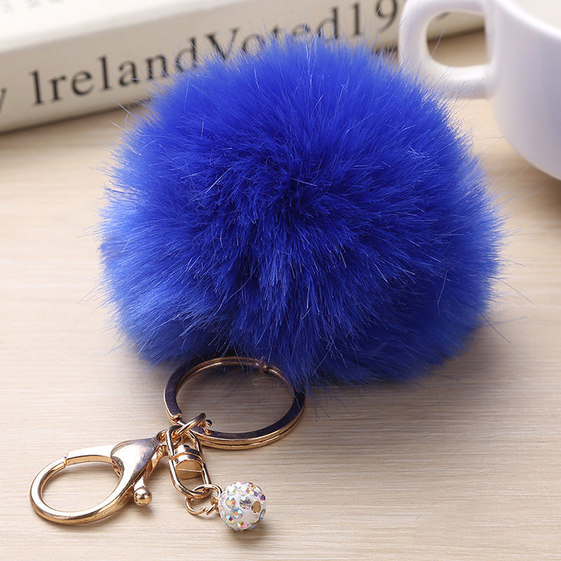 Plush Keychain Pendant Spherical Keyring Accessory 8cm Home Fashion Car Key Chain Festival Gift For Unisex Two Tone