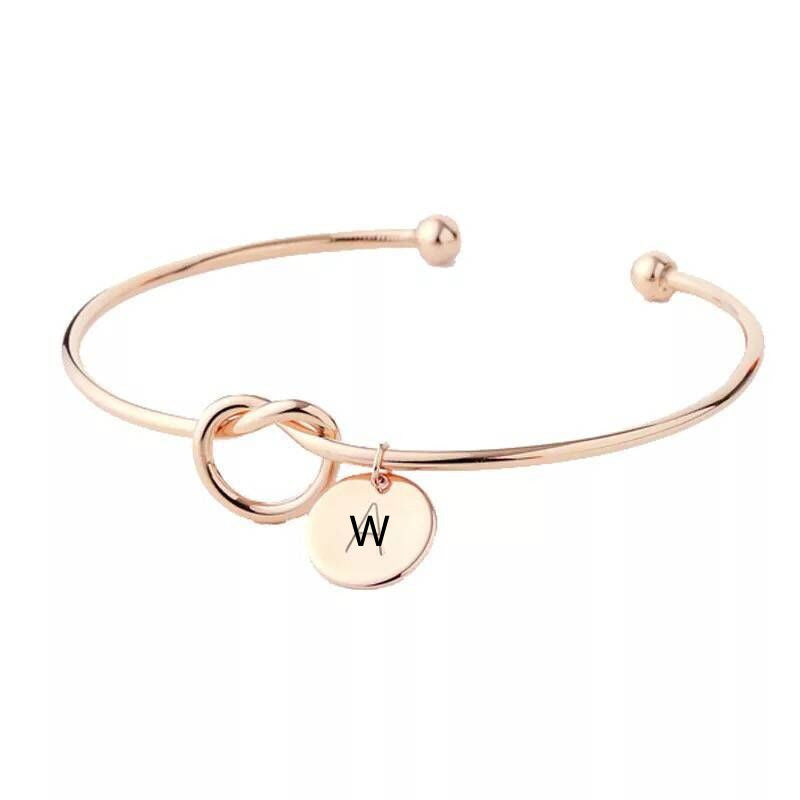 Womens Initials Bracelet Personalized Letter Bracelet Adjustable Metal Alphabet Jewelry European Styles Trendy